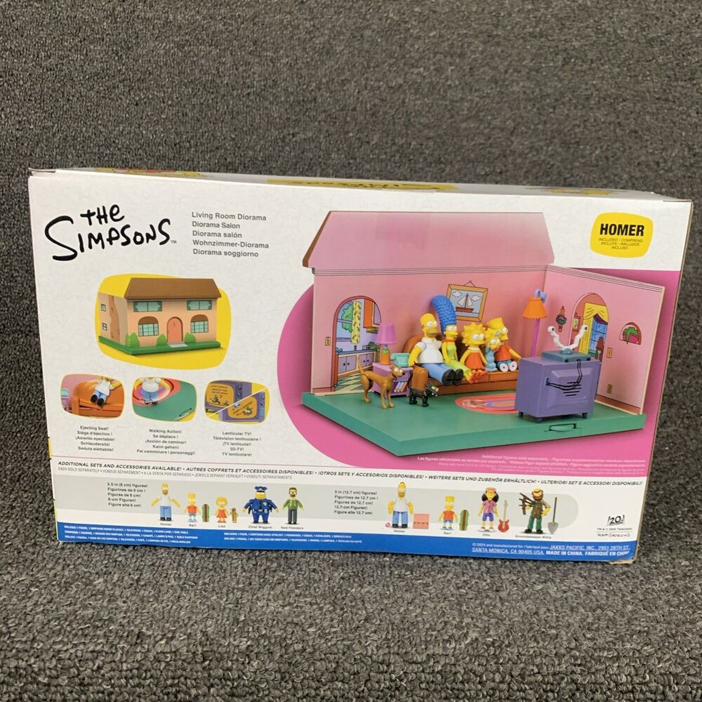 The Simpsons Living Room Diorama Playset (Includes Homer Simpson) Jakks Pacific - Picture 2 of 2